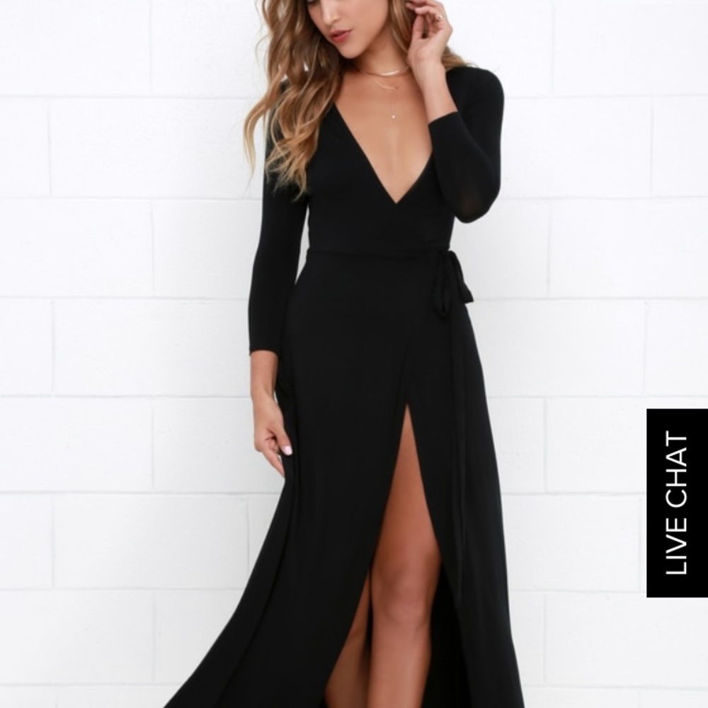 Lulus Black wrap Maxi Dress